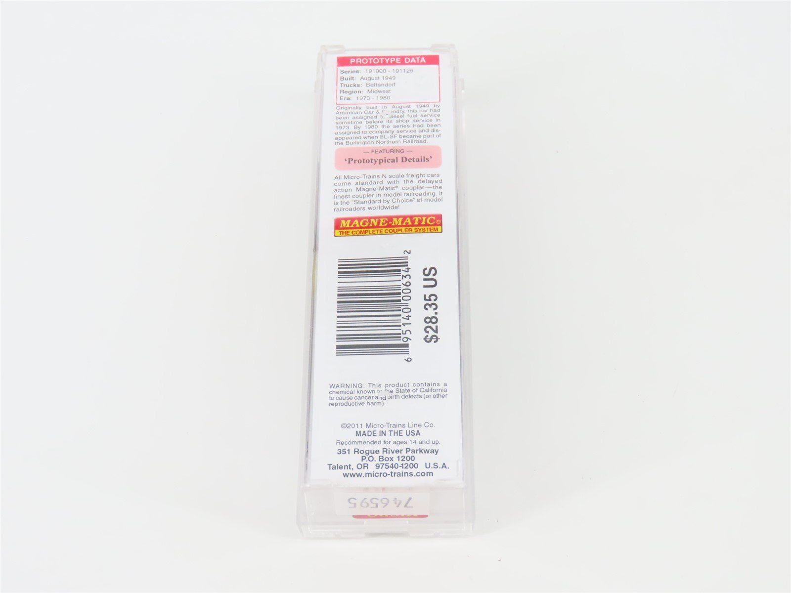 N Scale Micro-Trains MTL #06500712 SL-SF Frisco Single Dome Tank Car #191100