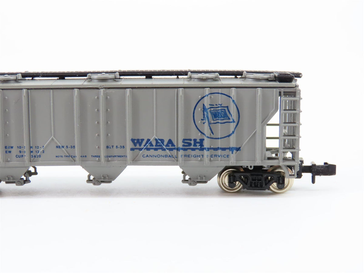 N Scale Bachmann 53-1038-B2 WAB Wabash 3-Bay 47&#39; Covered Hopper #32985