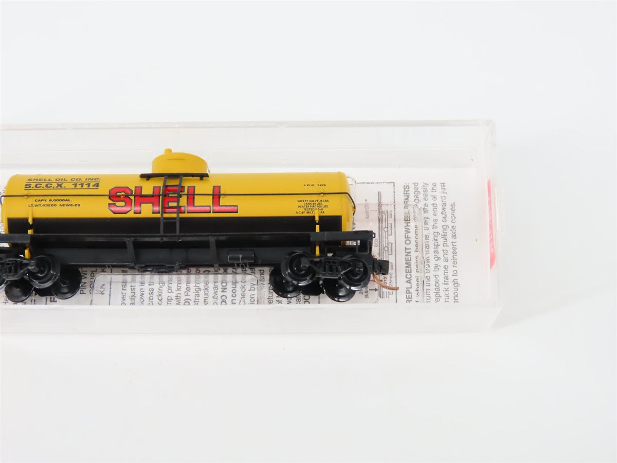 N Scale Micro-Trains MTL #65090/2 SCCX Shell Chemical Single Dome Tank Car #1114