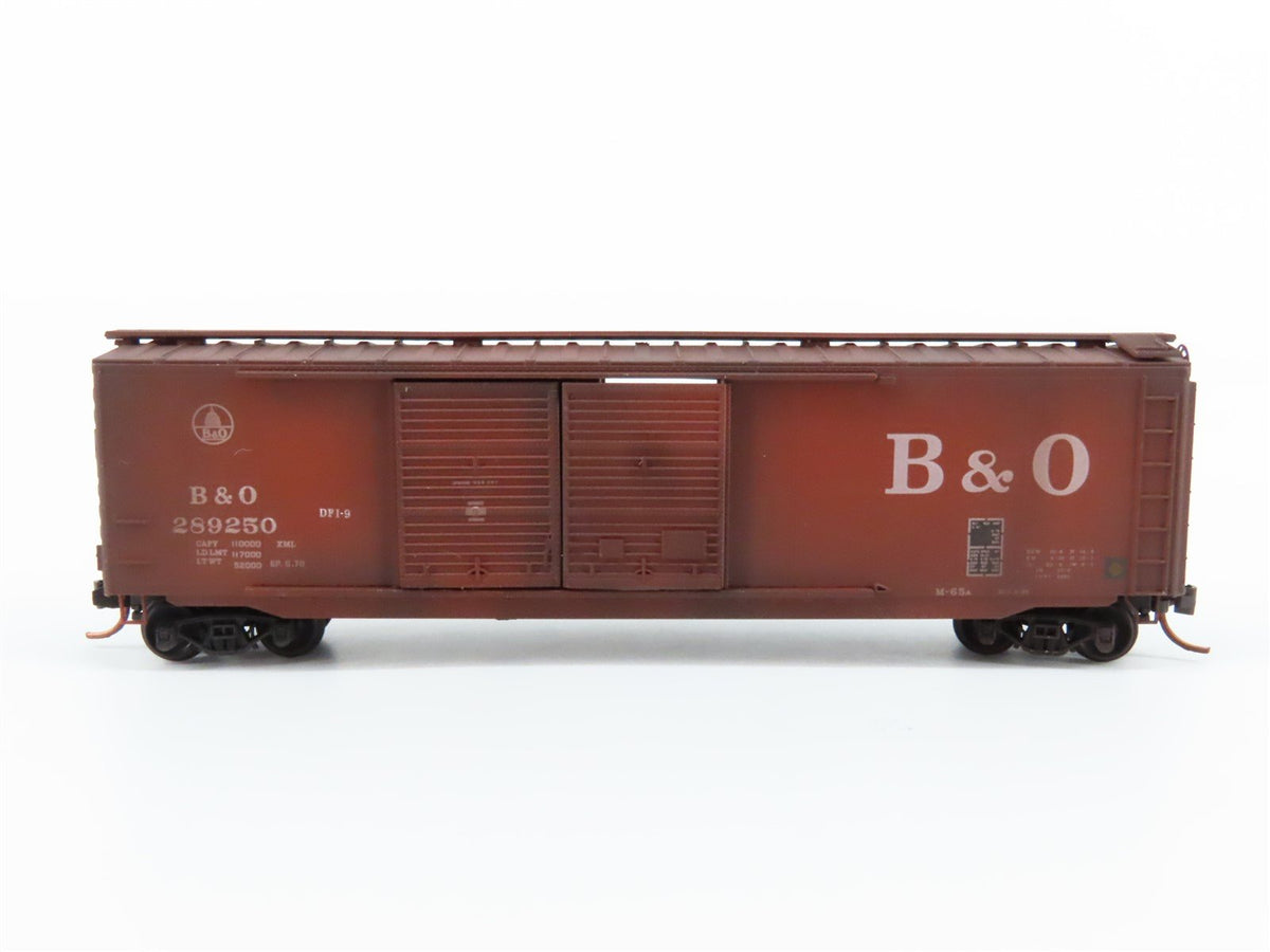 N Micro-Trains MTL 03444380 B&amp;O Baltimore &amp; Ohio 50&#39; Box Car #289250 - Weathered