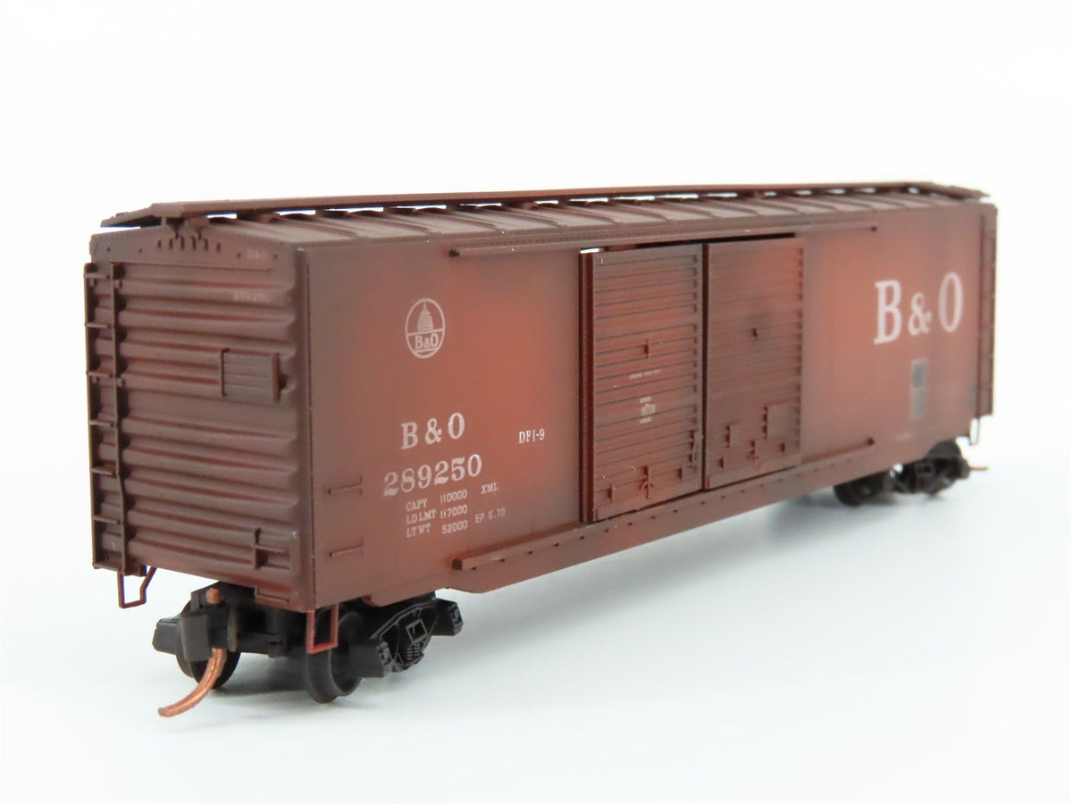 N Micro-Trains MTL 03444380 B&amp;O Baltimore &amp; Ohio 50&#39; Box Car #289250 - Weathered