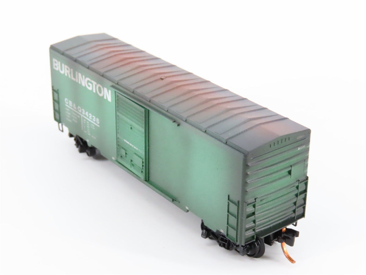 N Micro-Trains MTL 02444310 CB&amp;Q Burlington Route Box Car #34236 w/ Graffiti