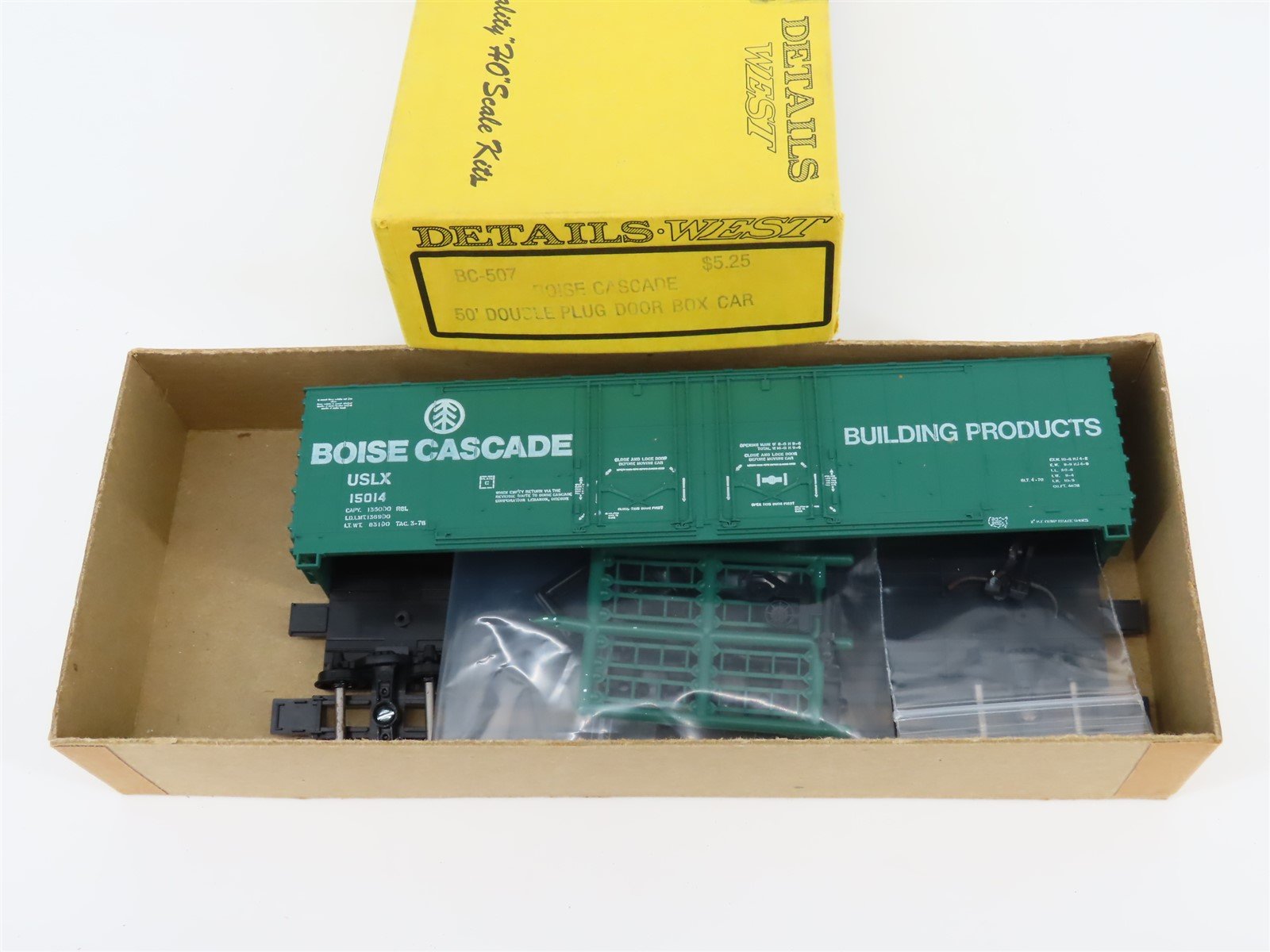 HO Details West Kit #BC-507 USLX Boise Cascade 50' Box Car #15014
