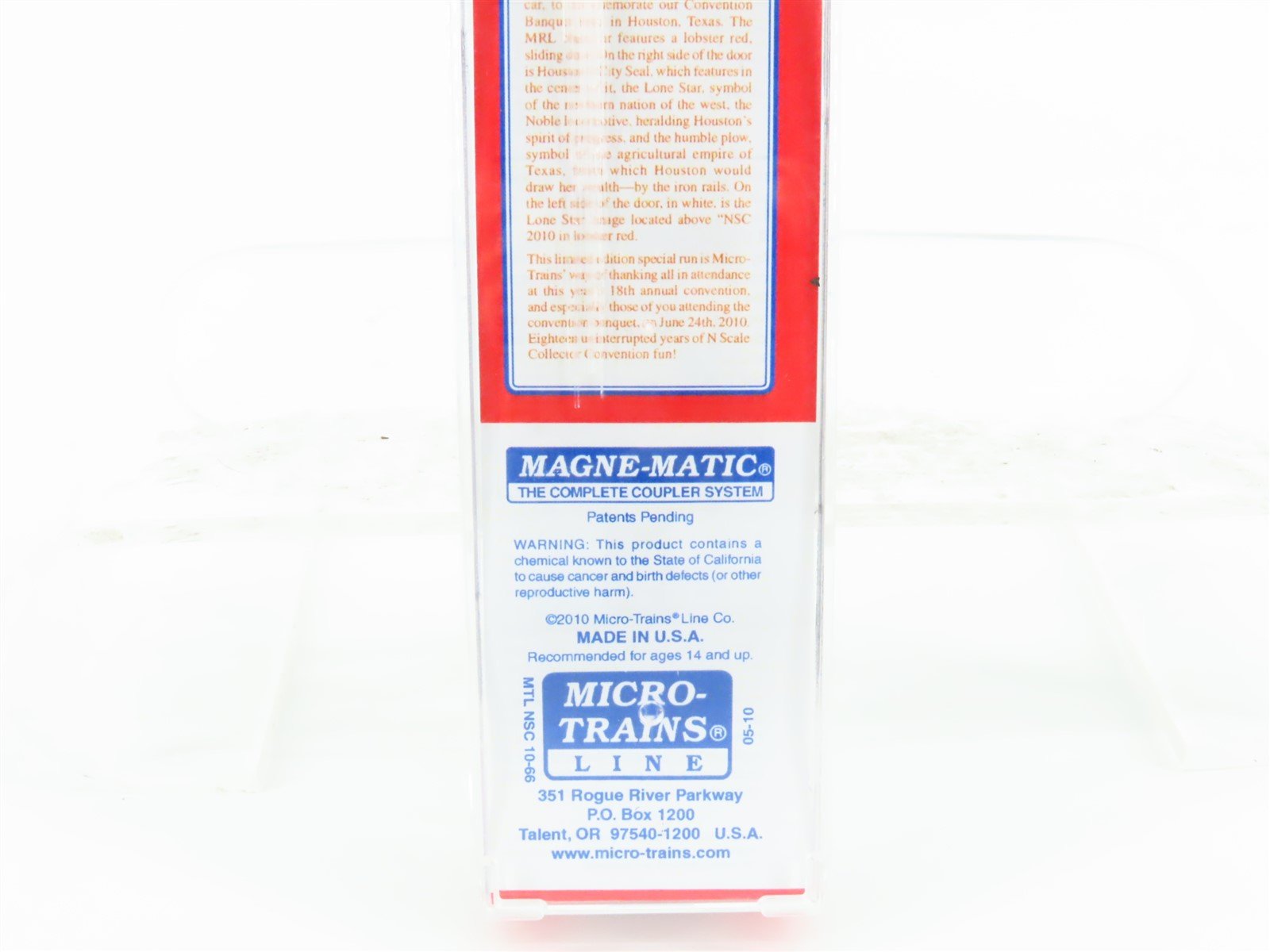 N Scale Micro-Trains MTL NSC 10-66 City of Houston 40' Single Door Box Car #2010