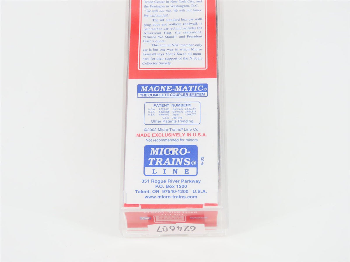 N Micro-Trains MTL NSC 4-02 DODX &quot; United We Stand&quot; 40&#39; Box Car #502 w/ Graffiti