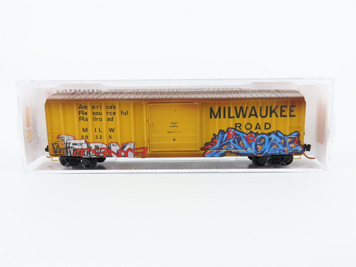 N Micro-Trains MTL 02544780 MILW Milwaukee Road 50&#39; Box Car #50225 w/ Graffiti