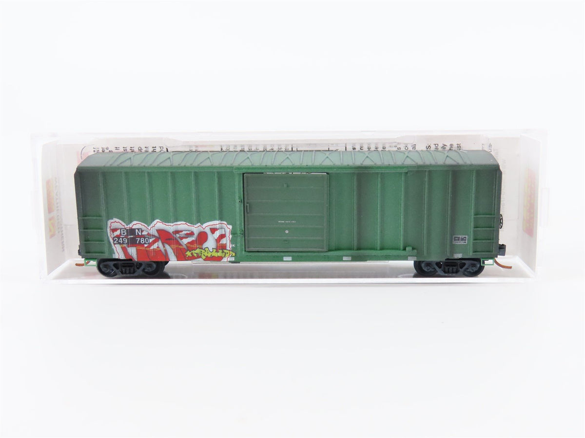 N Micro-Trains MTL 02554750 BN Burlington Northern Box Car #249780 w/ Graffiti