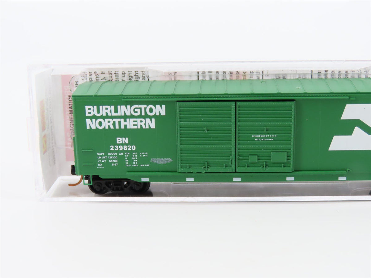 N Micro-Trains MTL #03700060 BN Burlington Northern 50&#39; Box Car #239820 w/ Load