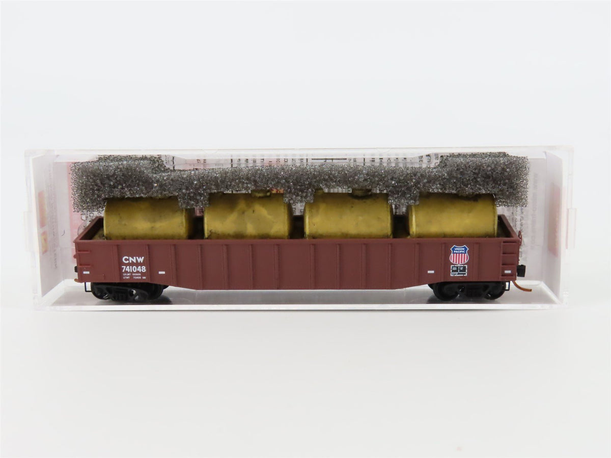 N Scale Micro-Trains MTL #10500526 CNW/UP 50&#39; Gondola #741048 w/ Load