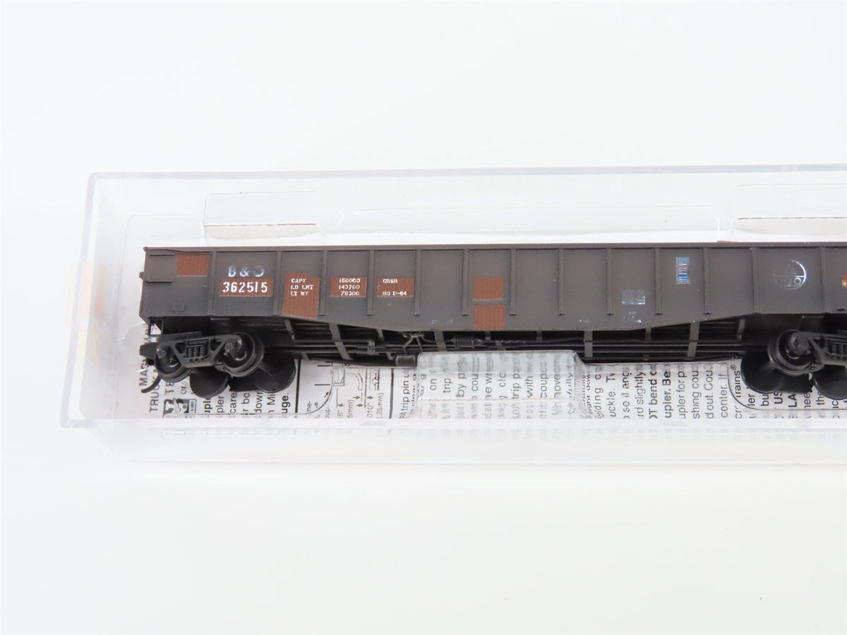 N Micro-Trains MTL 10552390 B&amp;O Baltimore &amp; Ohio 50&#39; Gondola #362515 Weathered