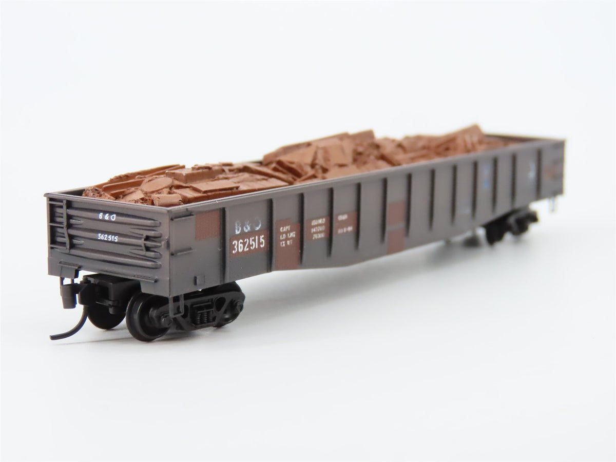 N Micro-Trains MTL 10552390 B&amp;O Baltimore &amp; Ohio 50&#39; Gondola #362515 Weathered