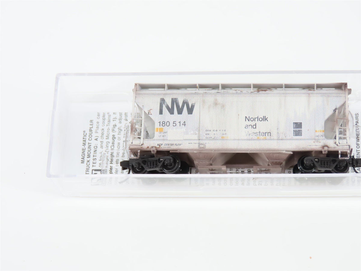 N Micro-Trains MTL 09247051 NW Norfolk &amp; Western 2-Bay Hopper 180514 W/ Graffiti