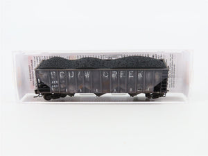 N Micro-Trains MTL #10845510 AEX Squaw Creek 3-Bay Hopper w/ Load - Weathered