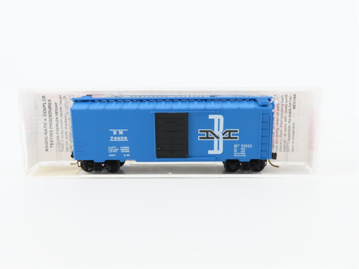 N Scale Micro-Trains MTL 20140 BM Boston &amp; Maine 40&#39; Single Door Box Car #74406