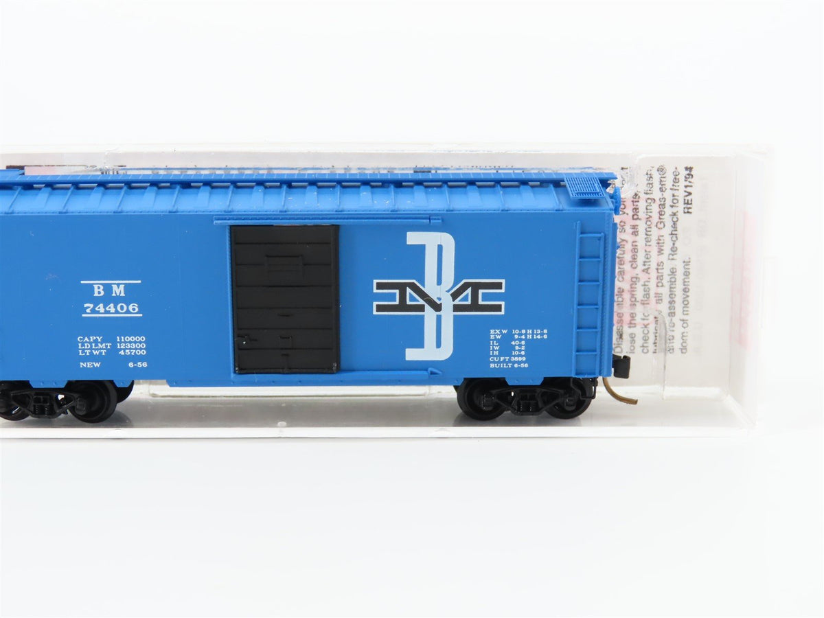 N Scale Micro-Trains MTL 20140 BM Boston &amp; Maine 40&#39; Single Door Box Car #74406