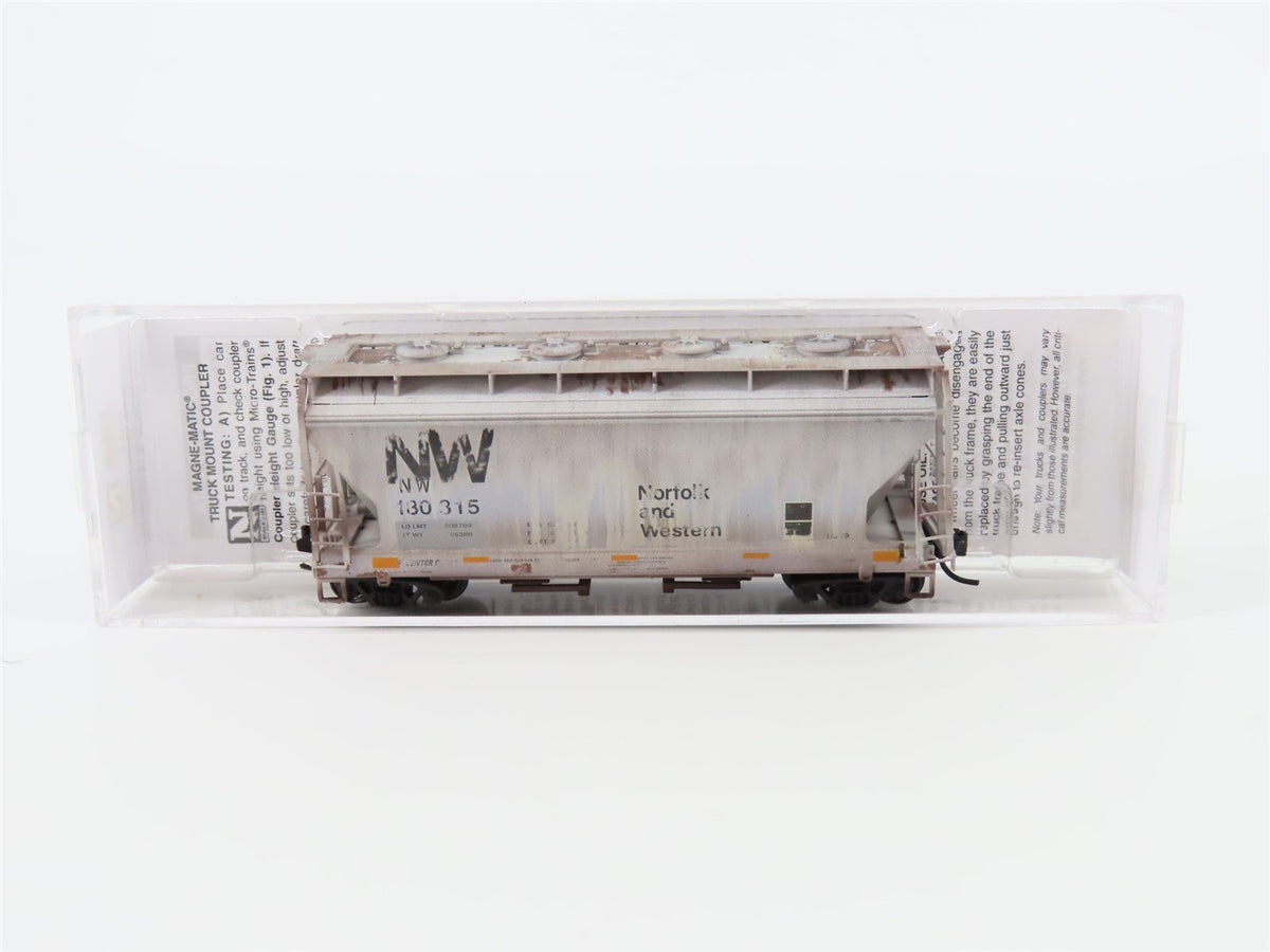 N Scale Micro-Trains MTL 09244051 NW Norfolk &amp; Western 2-Bay Hopper - Weathered