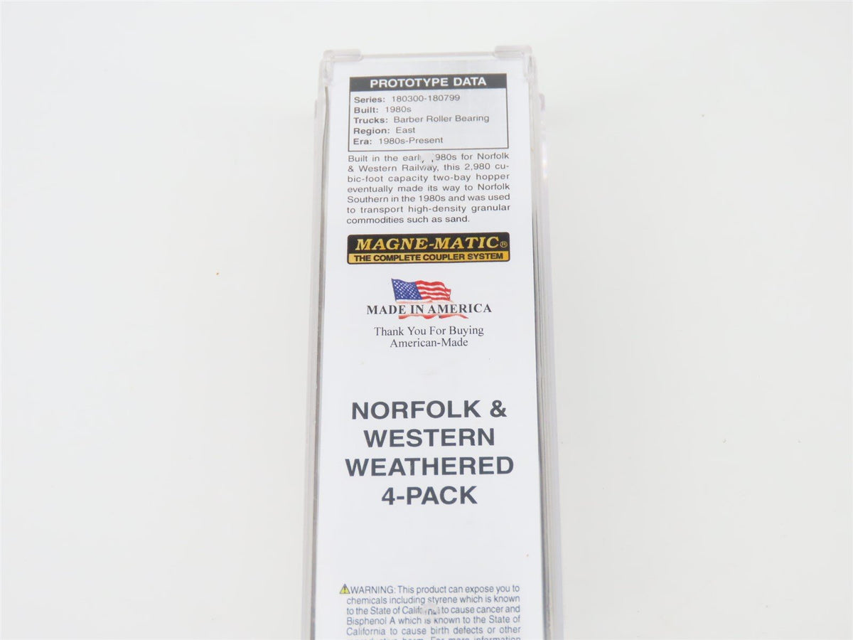 N Scale Micro-Trains MTL 09244051 NW Norfolk &amp; Western 2-Bay Hopper - Weathered