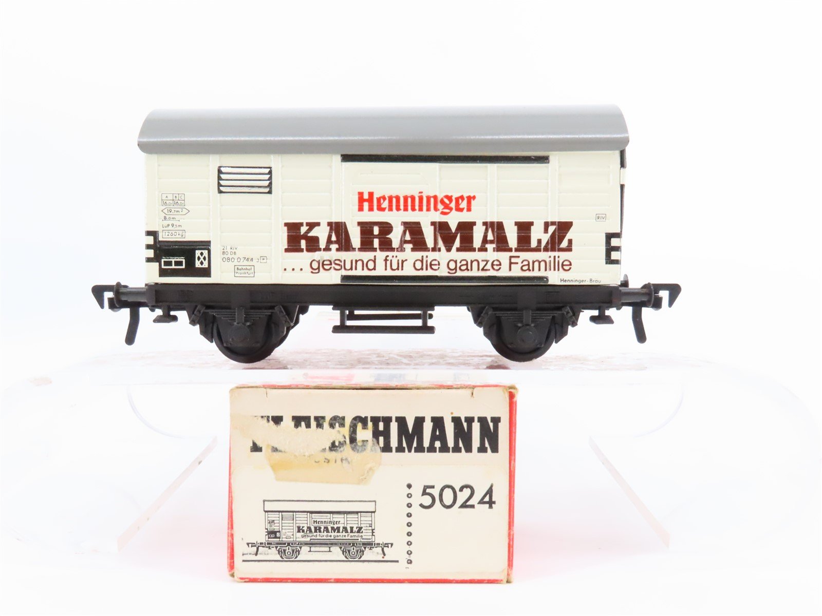 HO Scale Fleischmann Tinplate 5024 Henninger Karamalz Reefer #744-3P