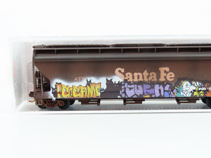 N Scale Micro-Trains MTL 09444102 ATSF Santa Fe 3-Bay Hopper #313867 w/ Graffiti