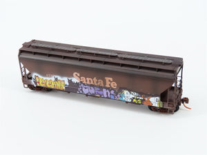 N Scale Micro-Trains MTL 09444102 ATSF Santa Fe 3-Bay Hopper #313867 w/ Graffiti
