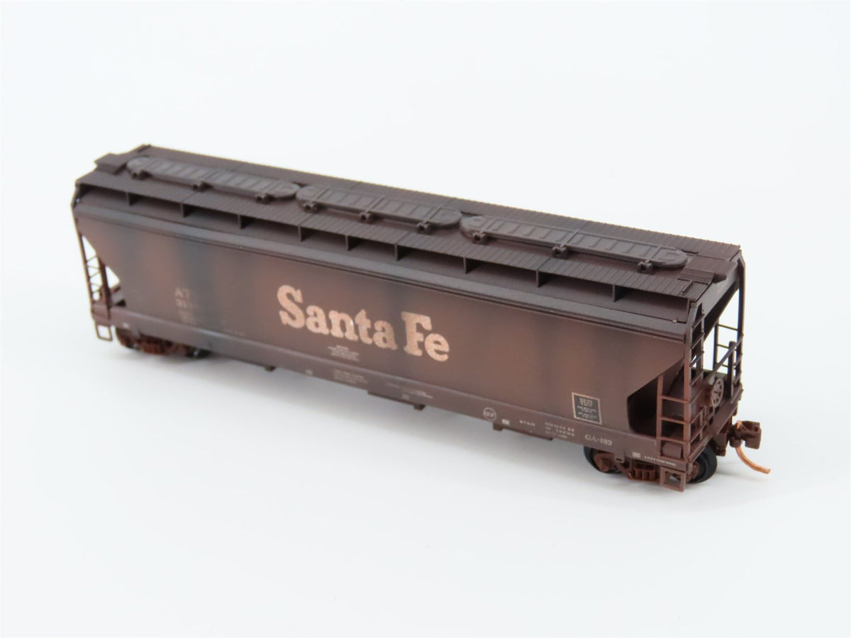N Scale Micro-Trains MTL 09444102 ATSF Santa Fe 3-Bay Hopper #313867 w/ Graffiti