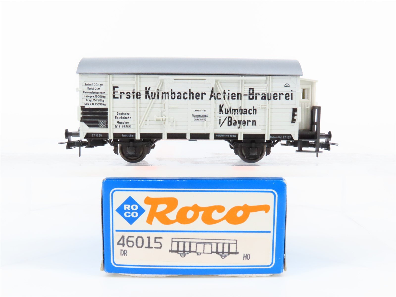 HO Roco 46015 DR German Erste Kulmbacher Actienbrauerei Beer Reefer #518 959P