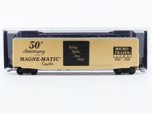 N Micro-Trains MTL 18000100 Magne-Matic 50th Anniversary 50' Box Car #1969-2019