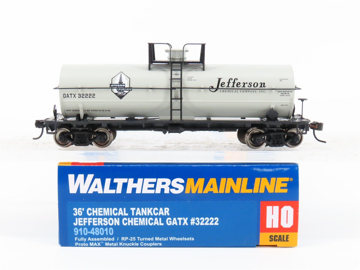 HO Scale Walthers Mainline 910-48010 GATX Jefferson Chemical 36&#39; Tank Car #32222