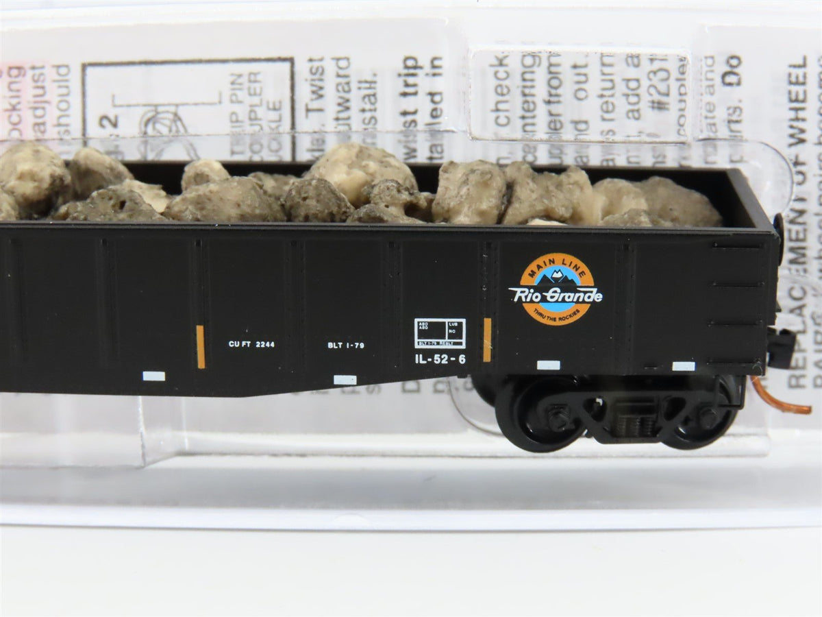 N Micro-Trains MTL 10500141 DRGW Rio Grande 50&#39; Gondola w/ Rock Load #56454