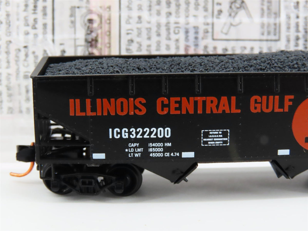 N Scale Micro-Trains MTL 05500140 ICG Illinois Central Gulf 2-Bay Hopper w/ Load