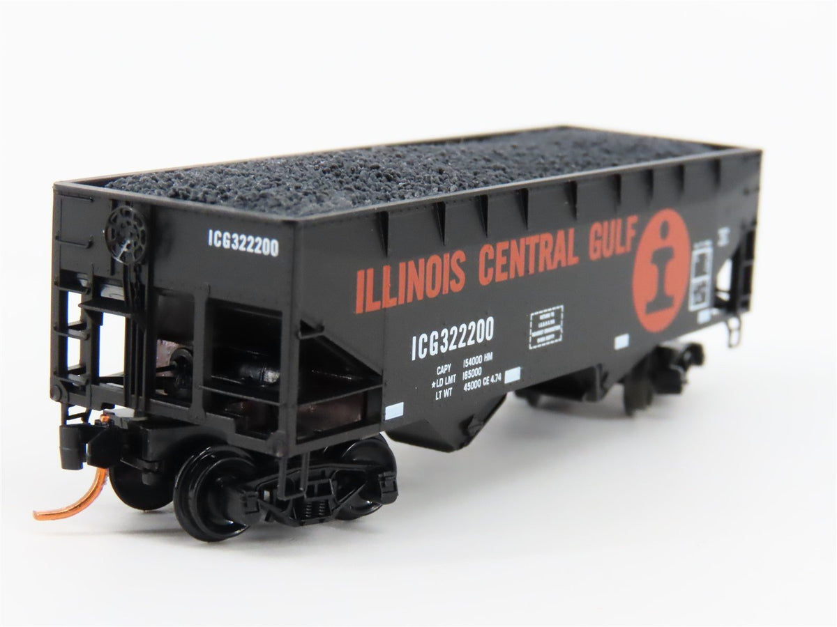 N Scale Micro-Trains MTL 05500140 ICG Illinois Central Gulf 2-Bay Hopper w/ Load