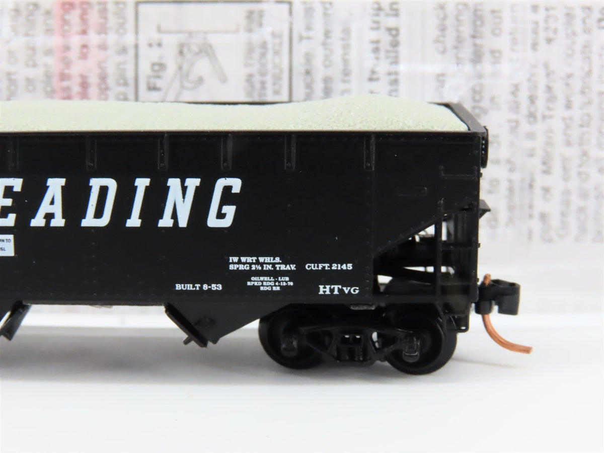 N Scale Micro-Trains MTL 55490 RDG Reading 2-Bay Hopper w/ Load #86585