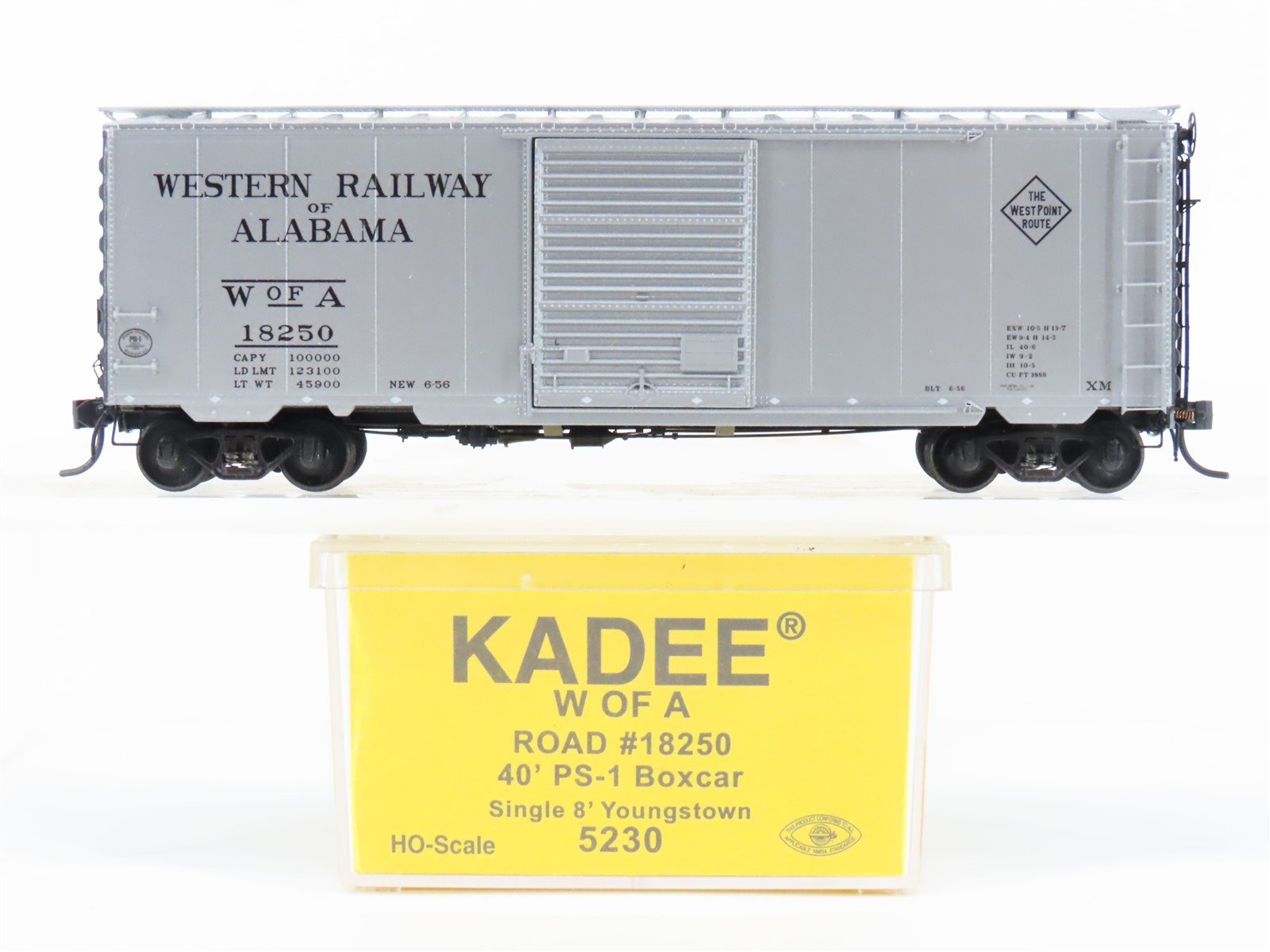 HO Scale Kadee 5230 WofA Western RR of Alabama 40' PS-1 Boxcar #18250