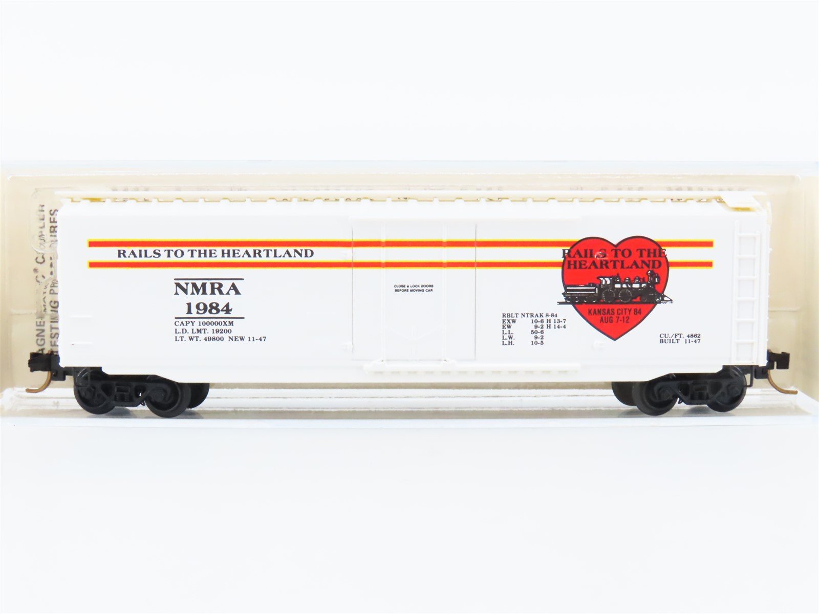 N Scale Micro-Trains MTL Special Run NMRA Rails to the Heartland Box Car #1984