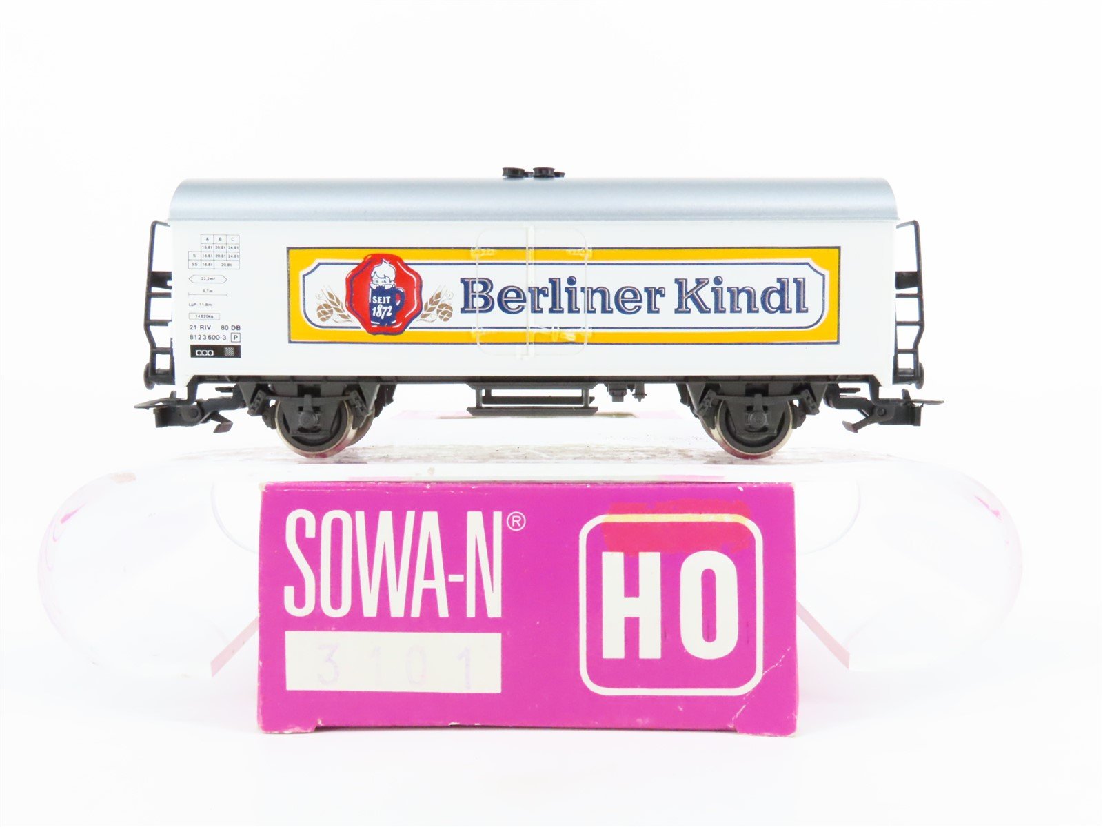 HO Scale SOWA-N 3101 DB German Berliner Kindl Beer Reefer #600-3P