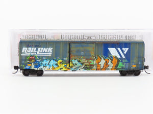 N Micro-Trains MTL 02552620 MRL Montana Rail Link 50' Box Car #21104 w/ Graffiti