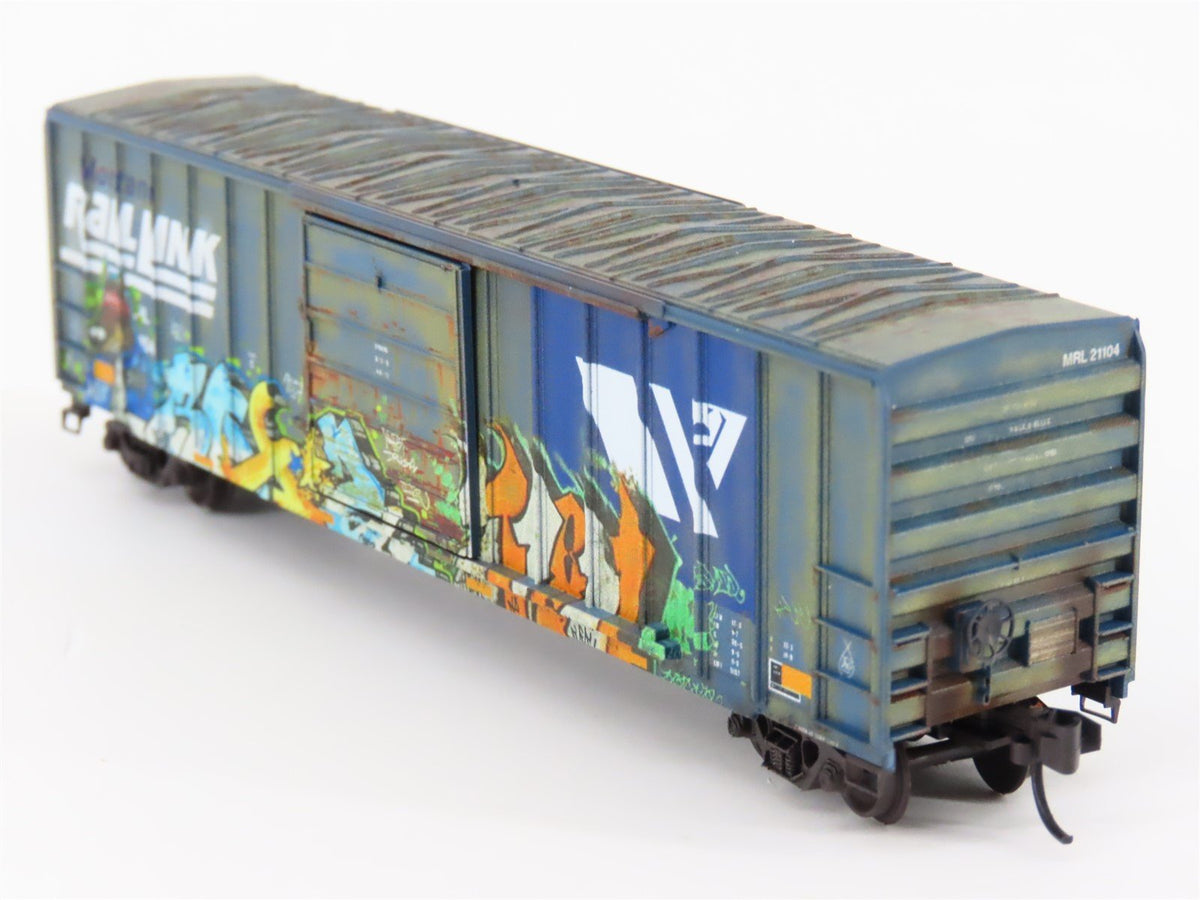 N Micro-Trains MTL 02552620 MRL Montana Rail Link 50&#39; Box Car #21104 w/ Graffiti
