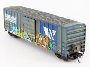 N Micro-Trains MTL 02552620 MRL Montana Rail Link 50' Box Car #21104 w/ Graffiti