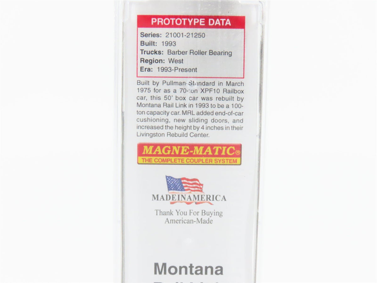 N Micro-Trains MTL 02552620 MRL Montana Rail Link 50&#39; Box Car #21104 w/ Graffiti