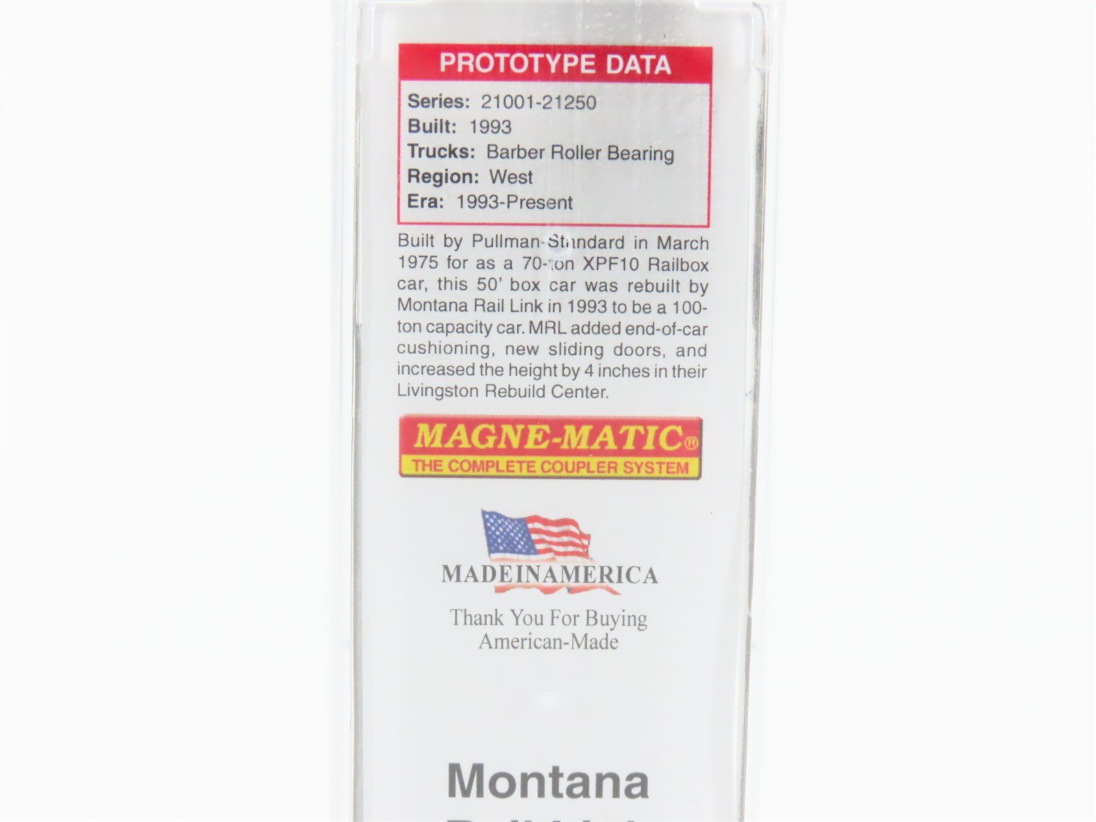 N Micro-Trains MTL 02552620 MRL Montana Rail Link 50' Box Car #21104 w/ Graffiti