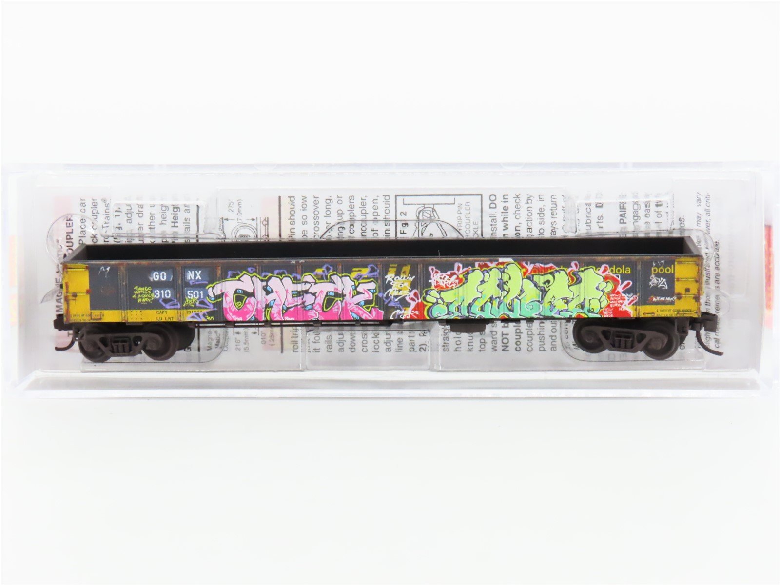 N Scale Micro-Trains MTL 10551790 GONX Railgon 50' Gondola #310510 w/ Graffiti