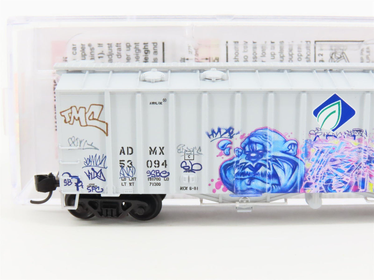 N Micro-Trains MTL 09852100 ADMX Archer Daniels Midland 2-Bay Hopper w/ Graffiti