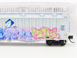 N Micro-Trains MTL 09852100 ADMX Archer Daniels Midland 2-Bay Hopper w/ Graffiti