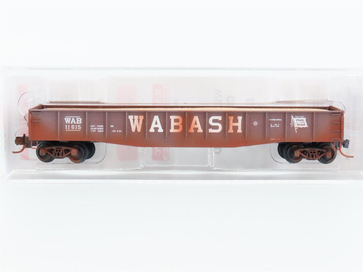 N Scale Micro-Trains MTL 04644270 WAB Wabash 50&#39; Gondola #11615 Weathered