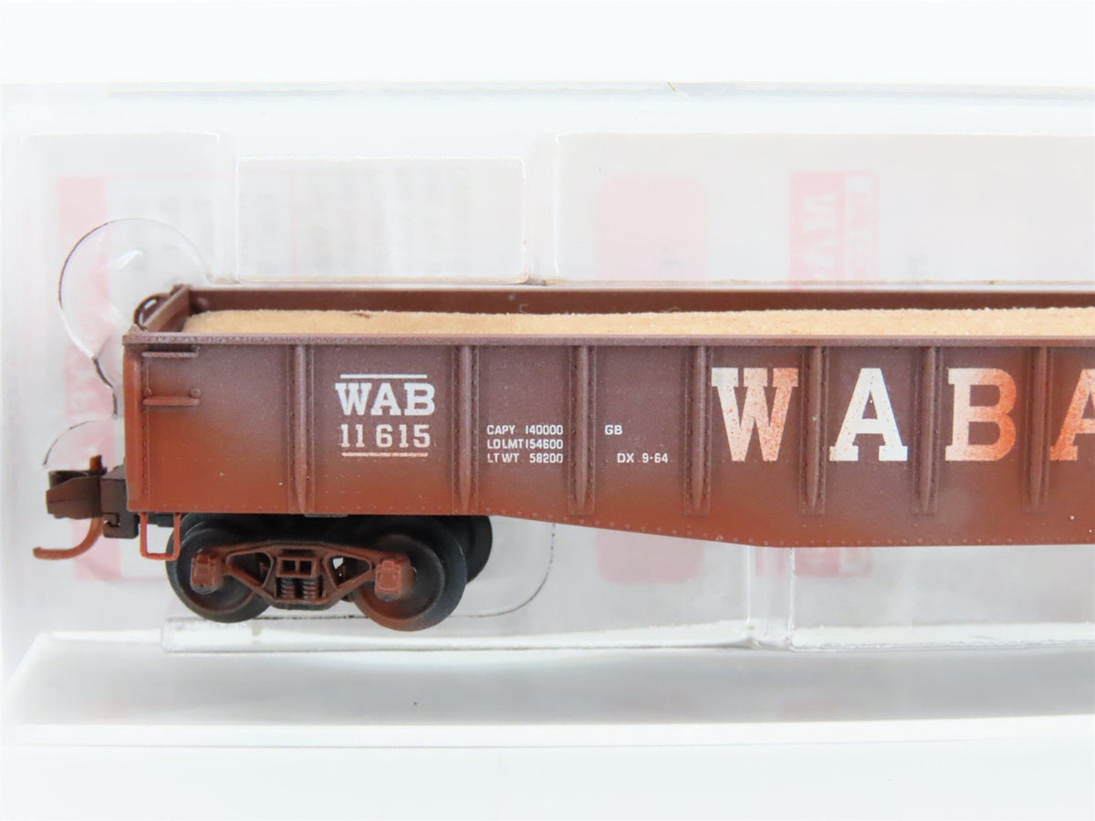 N Scale Micro-Trains MTL 04644270 WAB Wabash 50&#39; Gondola #11615 Weathered