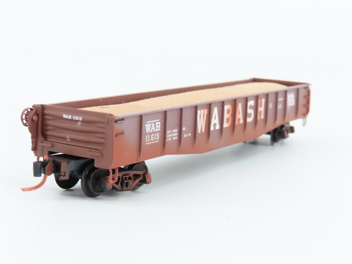 N Scale Micro-Trains MTL 04644270 WAB Wabash 50&#39; Gondola #11615 Weathered