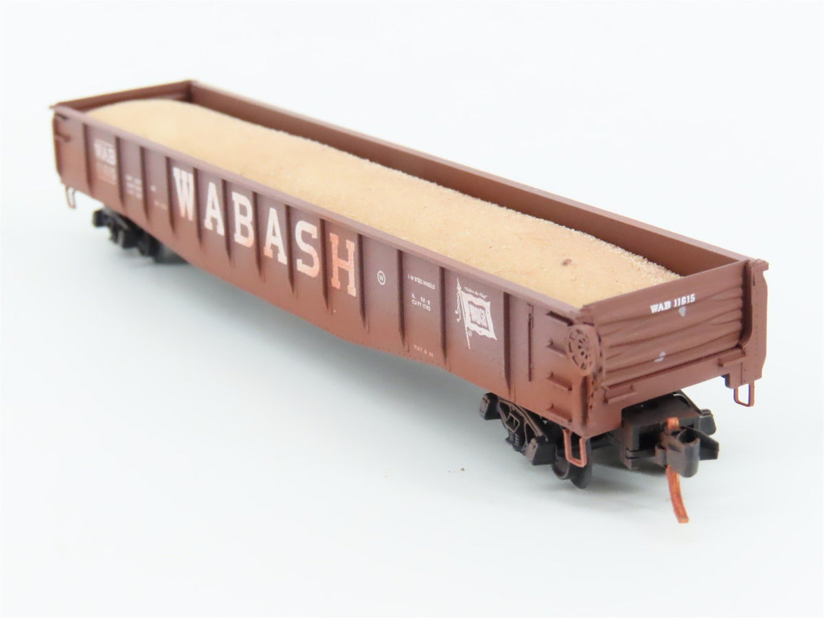 N Scale Micro-Trains MTL 04644270 WAB Wabash 50&#39; Gondola #11615 Weathered