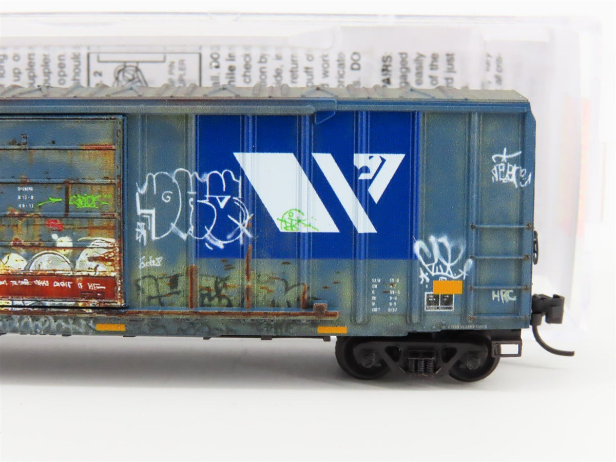 N Micro-Trains MTL 02551620 MRL Montana Rail Link 50&#39; Box Car #21028 w/ Graffiti