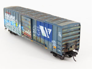 N Micro-Trains MTL 02551620 MRL Montana Rail Link 50' Box Car #21028 w/ Graffiti