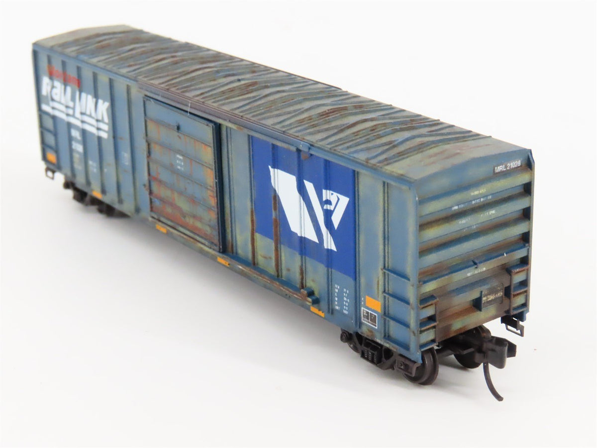 N Micro-Trains MTL 02551620 MRL Montana Rail Link 50&#39; Box Car #21028 w/ Graffiti